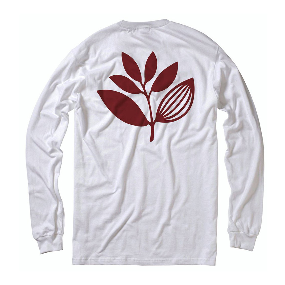 Magenta Classic Plant Long Sleeve T-Shirt - White | BOARDWORLD Store